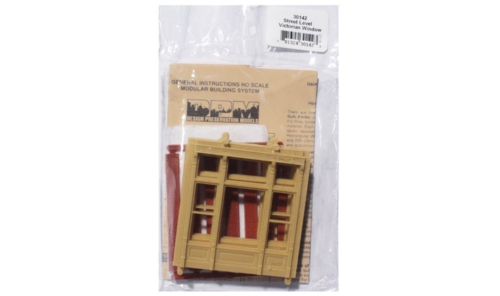 DPM 30142 HO Scale MBS Street Level Victorian Window Wall Section - Oakville Model Trains Depot