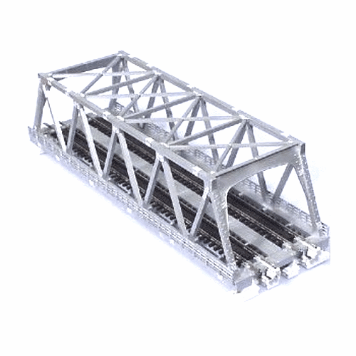 Kato 20-437 N Scale Unitrack 248mm (9 3/4") Double Track Truss Bridge - Silver