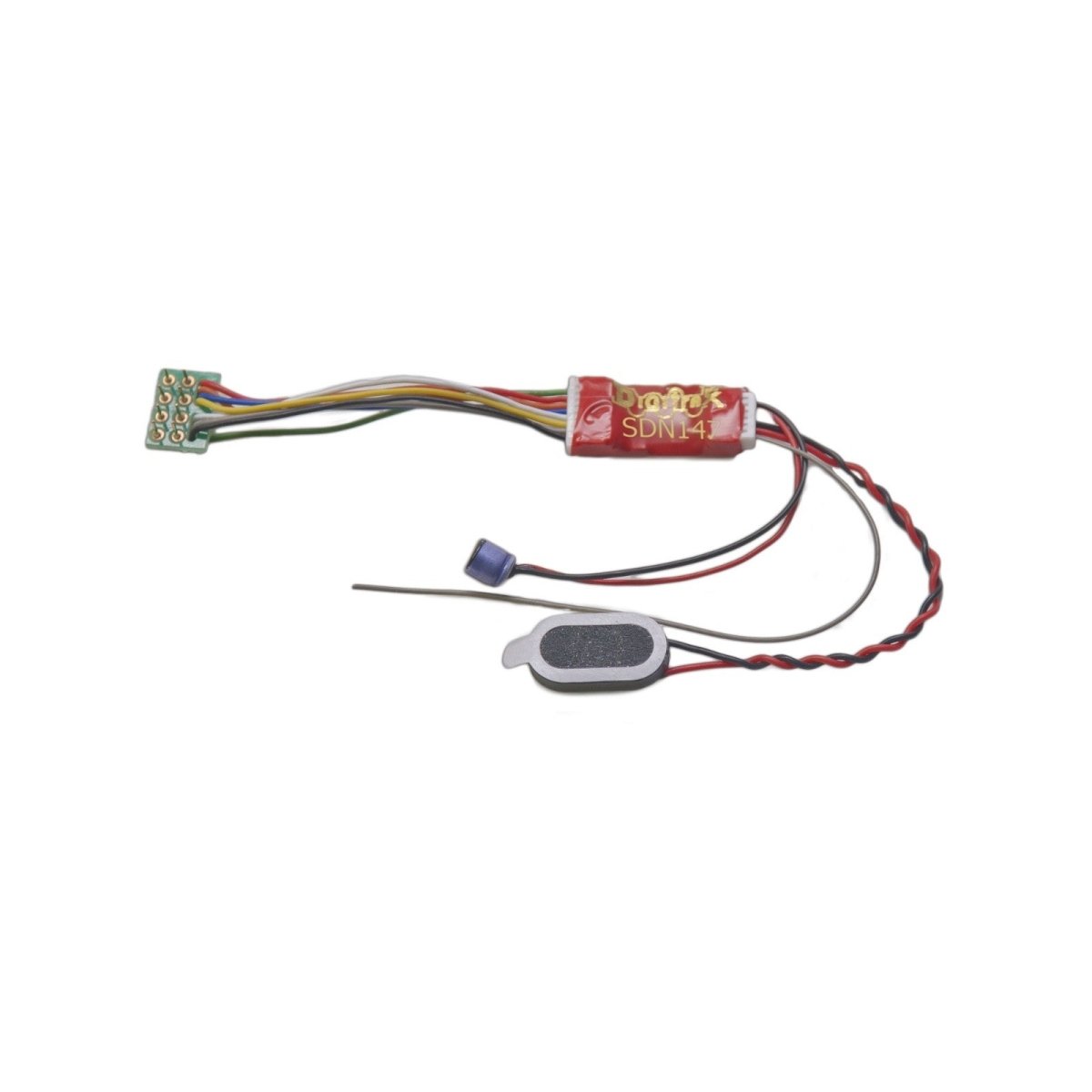 Digitrax SDN147PS N/HO SoundFX Sound Decoder - 1A / 4 Fn / 8 - Pin Medium Plug + Speaker - Oakville Model Trains Depot