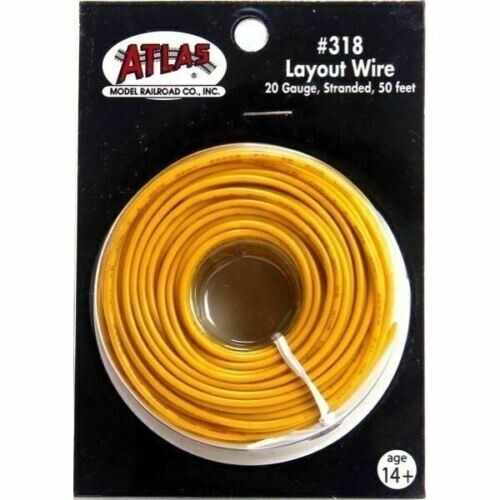 Atlas 318 20 Gauge Layout Wire 50" Long - Yellow