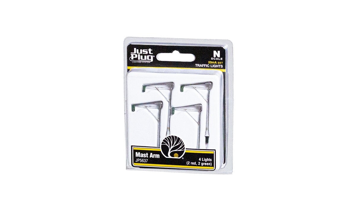 Woodland Scenics JP5637 N Scale Mast Arm Traffic Lights - 4pcs