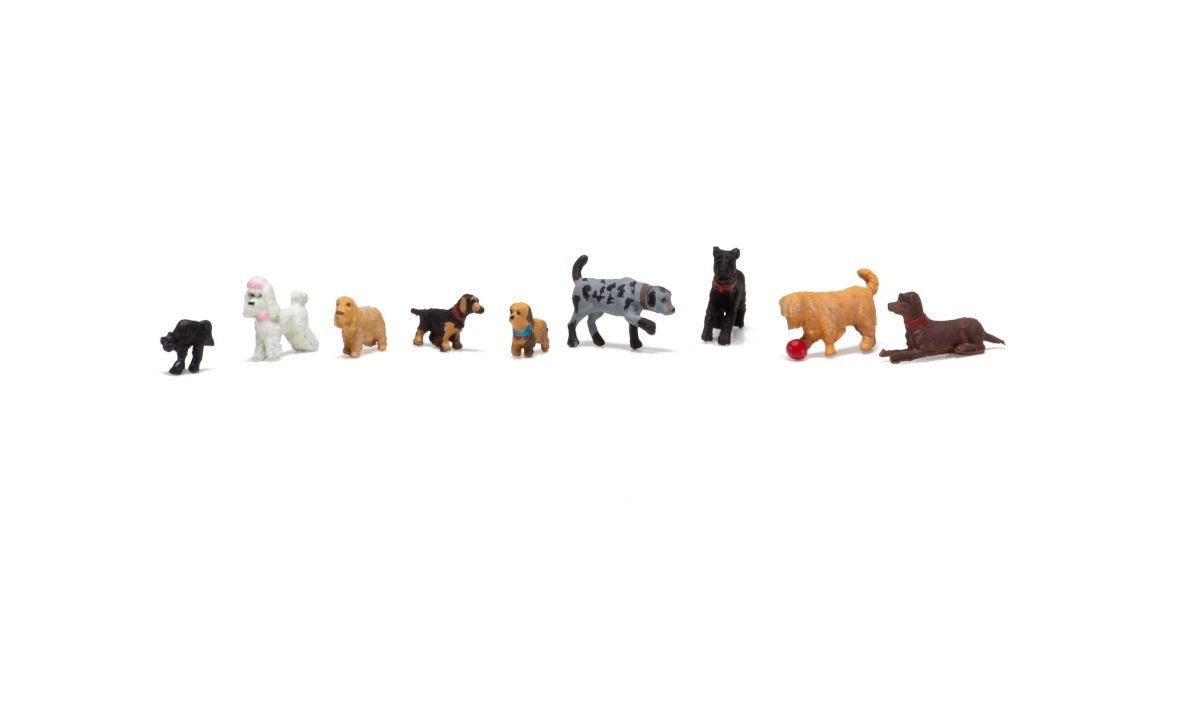 Woodland Scenics A1972 HO Scale Cat & Dogs - Oakville Model Trains Depot