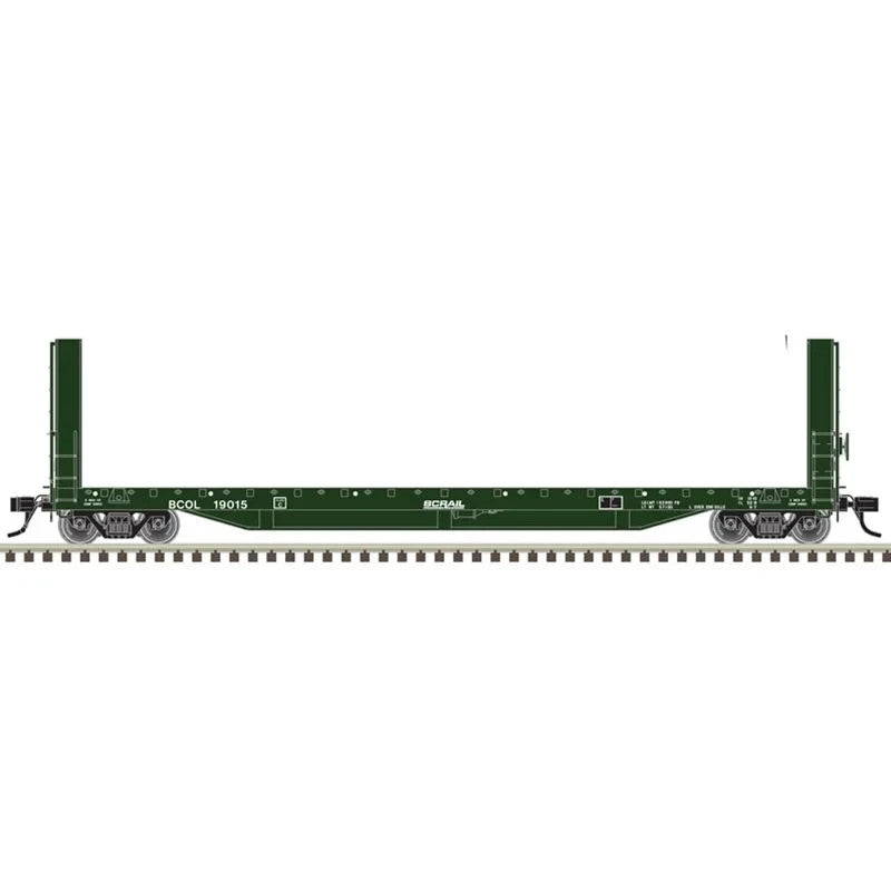 Atlas 20007091 HO Scale 51' 6" Bulkhead Flat Car BC Rail #19007 - New
