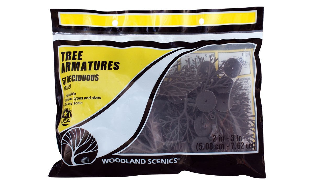 Woodland Scenics 1121 Deciduous Tree Armatures 2" - 3" in Height 57pcs - New