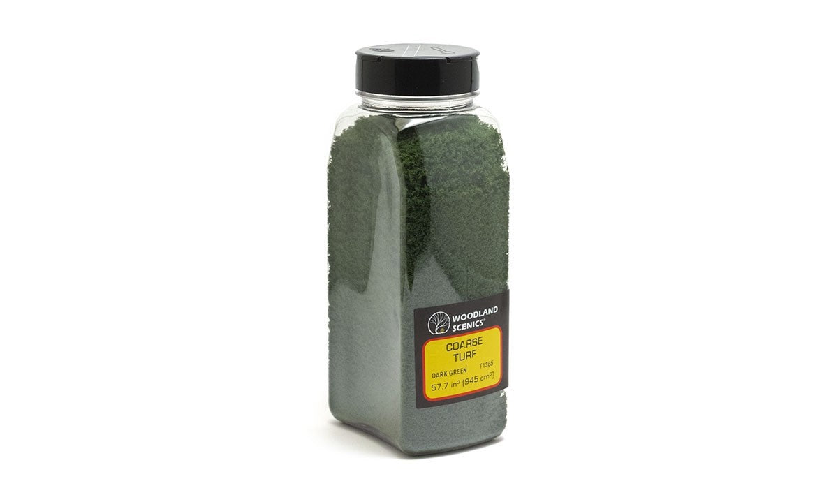 Woodland Scenics T1365 Coarse Turf Dark Green Shaker