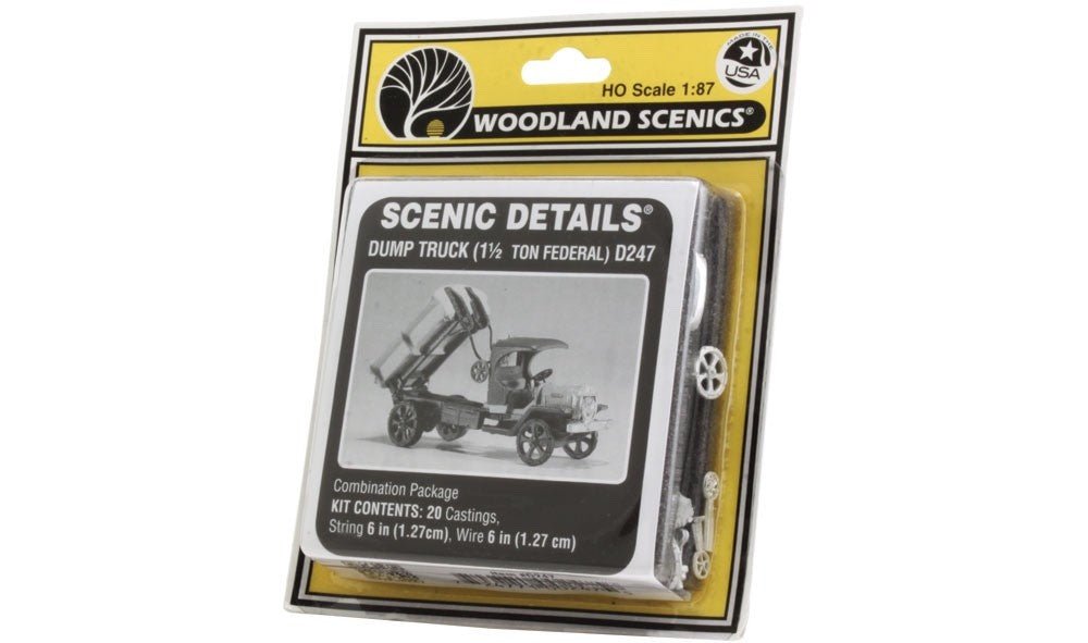 Woodland Scenics D247 HO Scale 1½ - Ton Federal Dump Truck Kit (Vintage, Crank - Operated) - Oakville Model Trains Depot