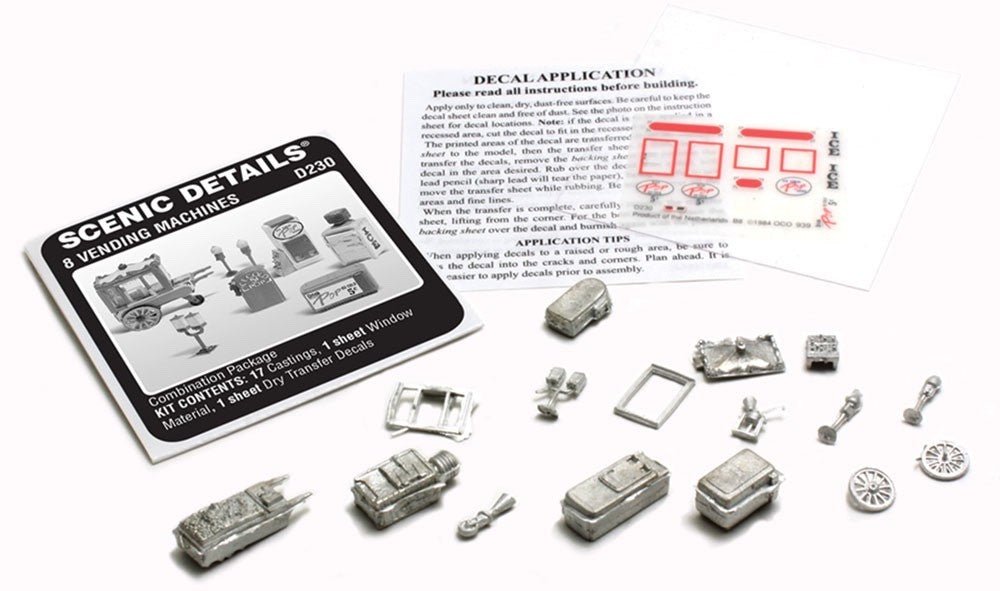 Woodland Scenics D230 HO Scale 8 Vending Machines Kit