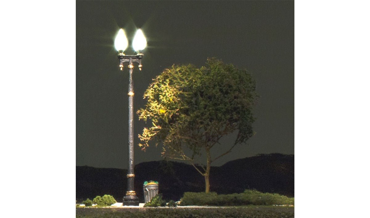 Woodland Scenics JP5632 HO Scale Double Lamp Post Street Lights - 3pcs - Oakville Model Trains Depot