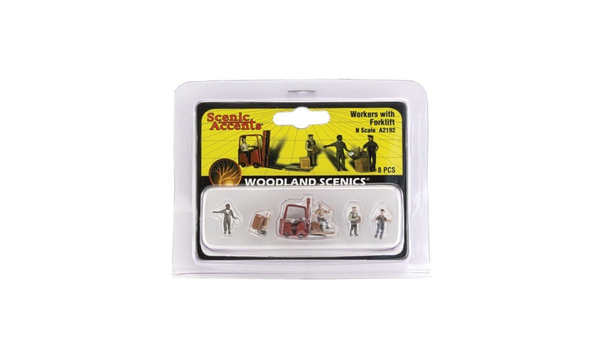 Woodland Scenics A2192 N Scale Workers with Forklift - Oakville Model Trains Depot