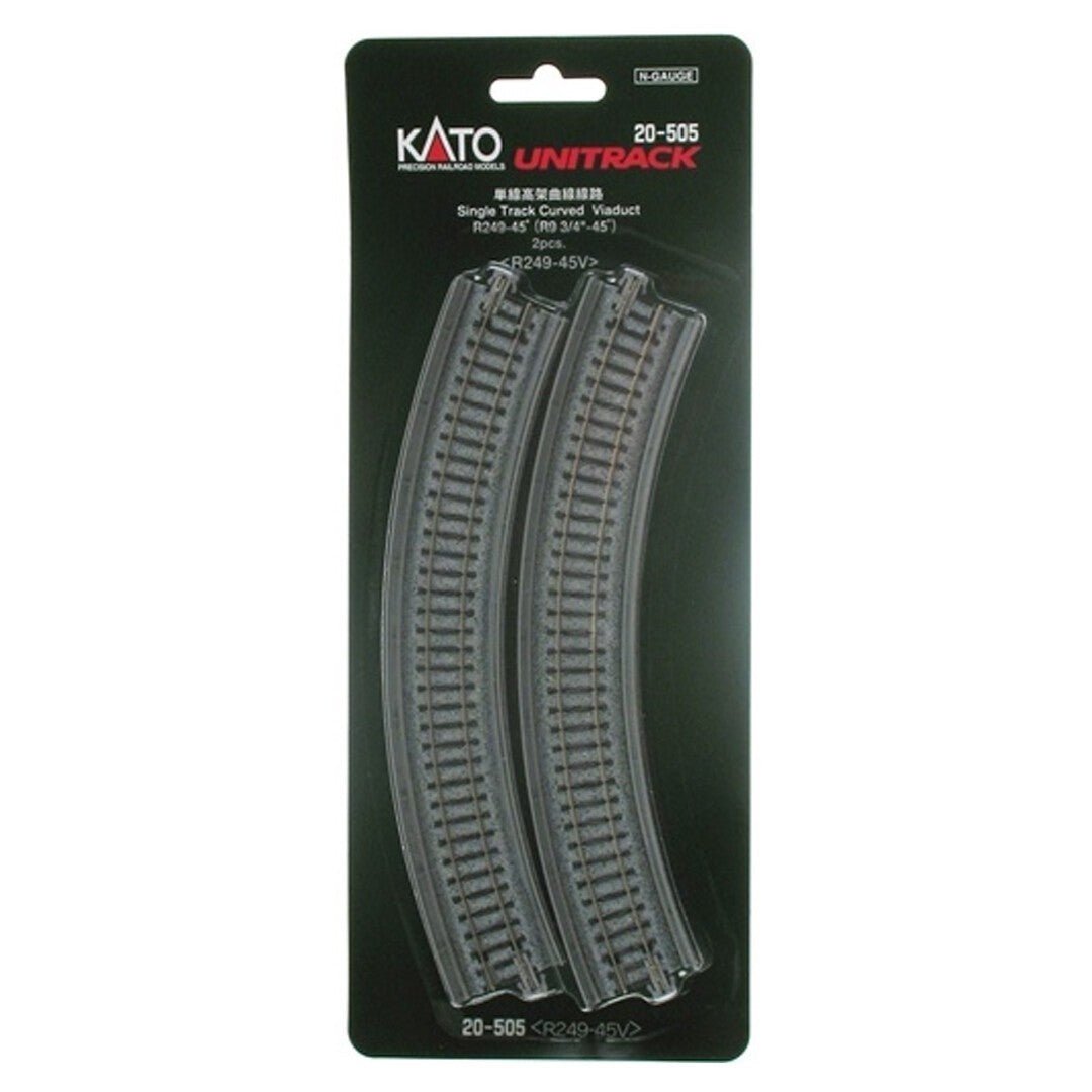 Kato 20-505 N Scale 249mm (9-3/4") Radius 45-Degree Viaduct - 2pcs