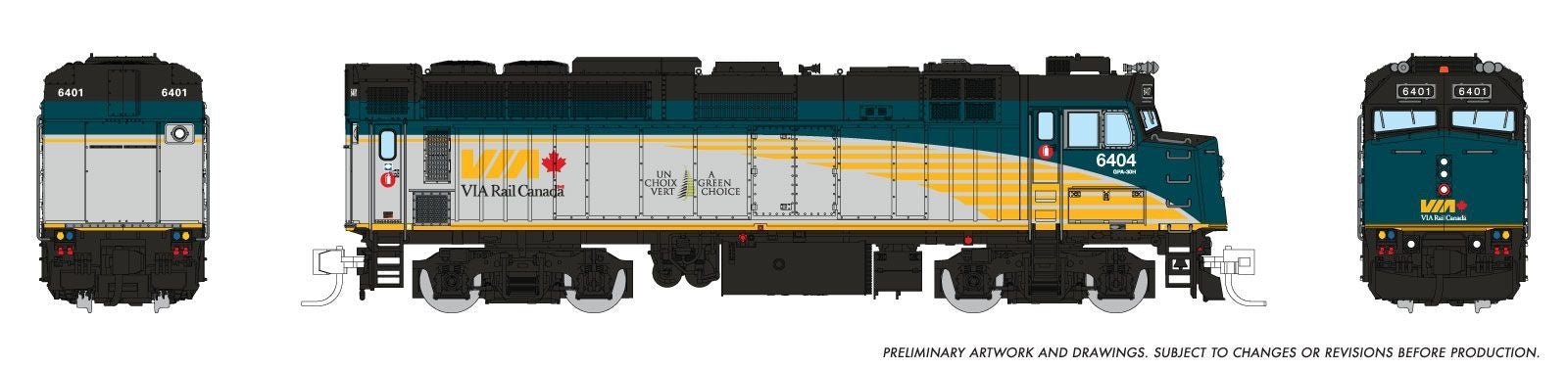 Rapido 582510 N Rebuilt F40PH-2D (DC/DCC/Sound): VIA Rail - Renaissance: #6409