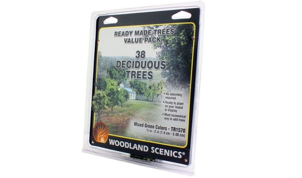 Woodland Scenics TR1570 Ready Made Trees™ Value Pack 3/4"-2" Mixed Green - 38pcs