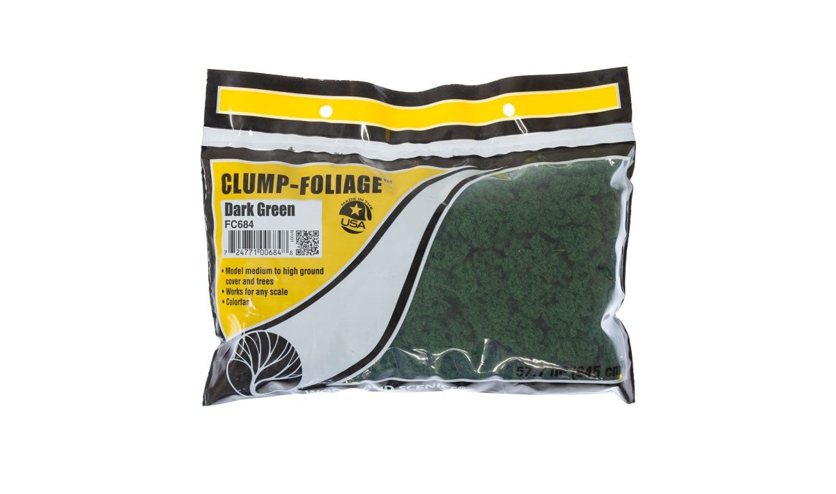 Woodland Scenics FC684 Clump-Foliage™ Dark Green Small Bag