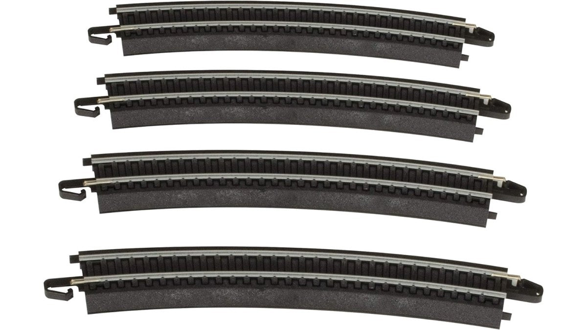 Bachmann 44401 HO Scale EZ - Steel Track 18" Radius Curve Track on Black Roadbed - Oakville Model Trains Depot