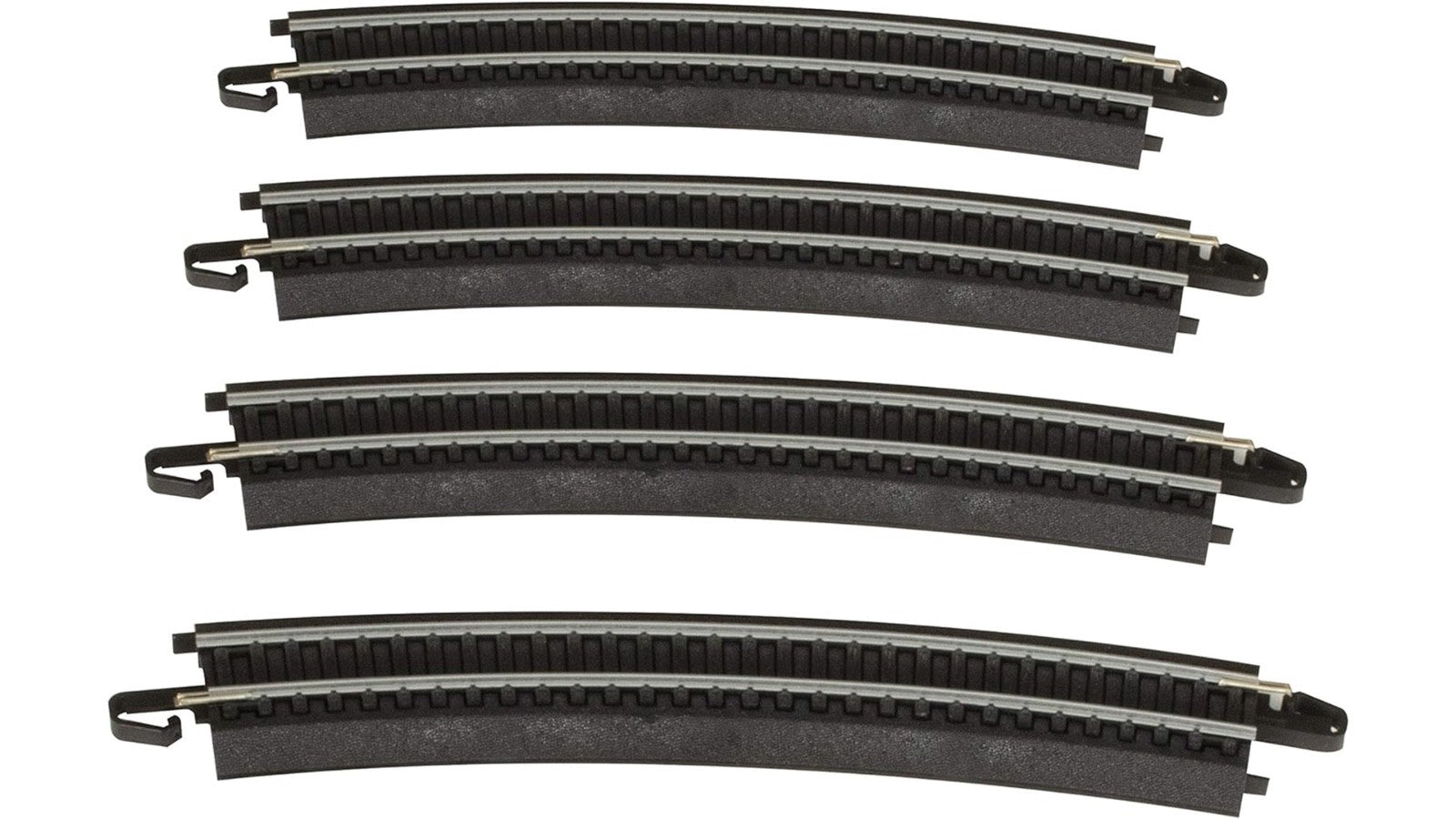 Bachmann 44401 HO Scale EZ- Steel Track 18" Radius Curve Track on Black Roadbed