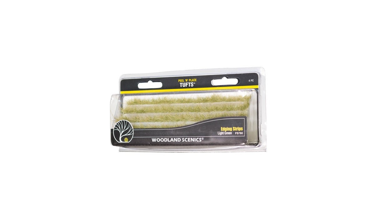Woodland Scenics FS780 Light Green Edging Strips - 4pcs
