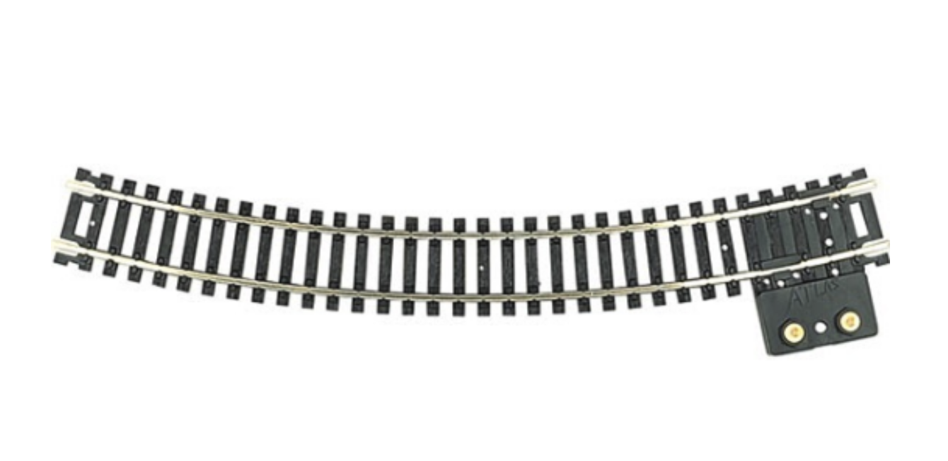 Atlas 845 HO Code 100 Nickel Silver 18" Radius Curve Terminal Track - 1pc