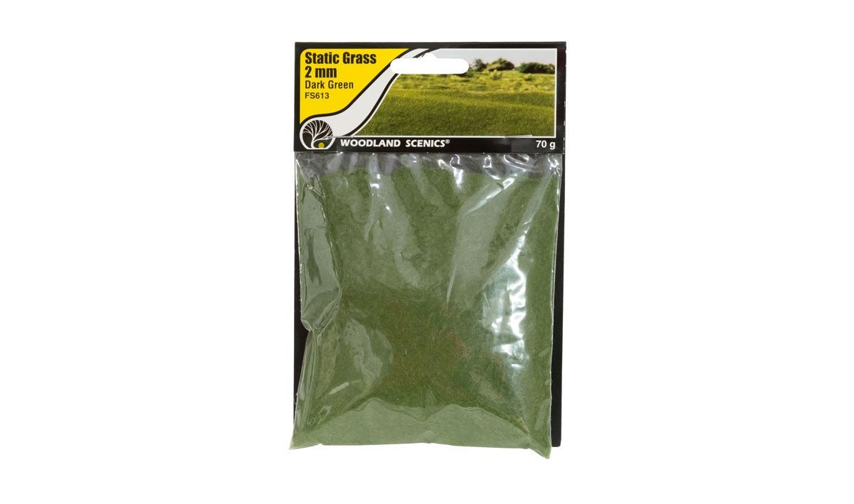 Woodland Scenics FS613 Static Grass Dark Green 2mm