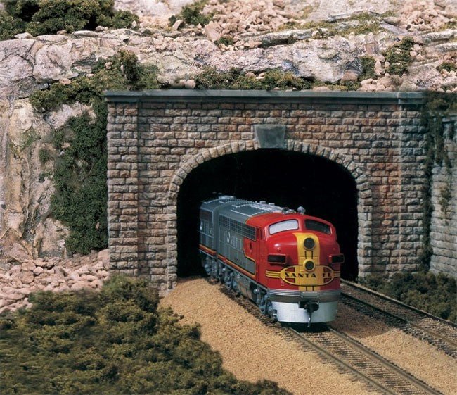 Woodland Scenics 1157 N Scale Cut Stone Double Tunnel Portal 2pcs - Oakville Model Trains Depot
