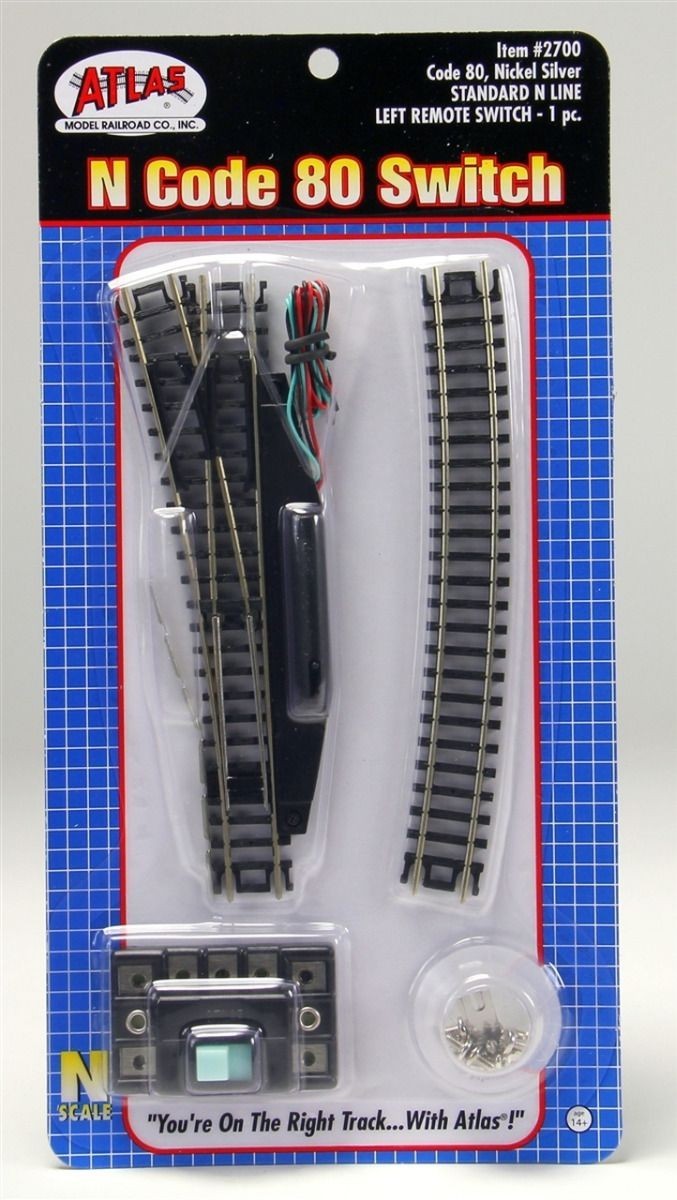 Atlas Trains 2700 N Scale Code 80 Remote Standard Line Left-Hand Switch - New
