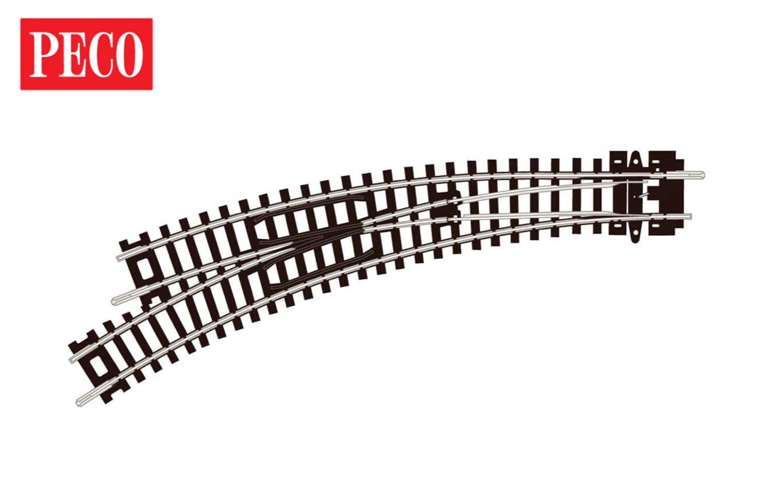Peco ST-45 N Scale Code 80 Curved LH Left Hand Turnout - New