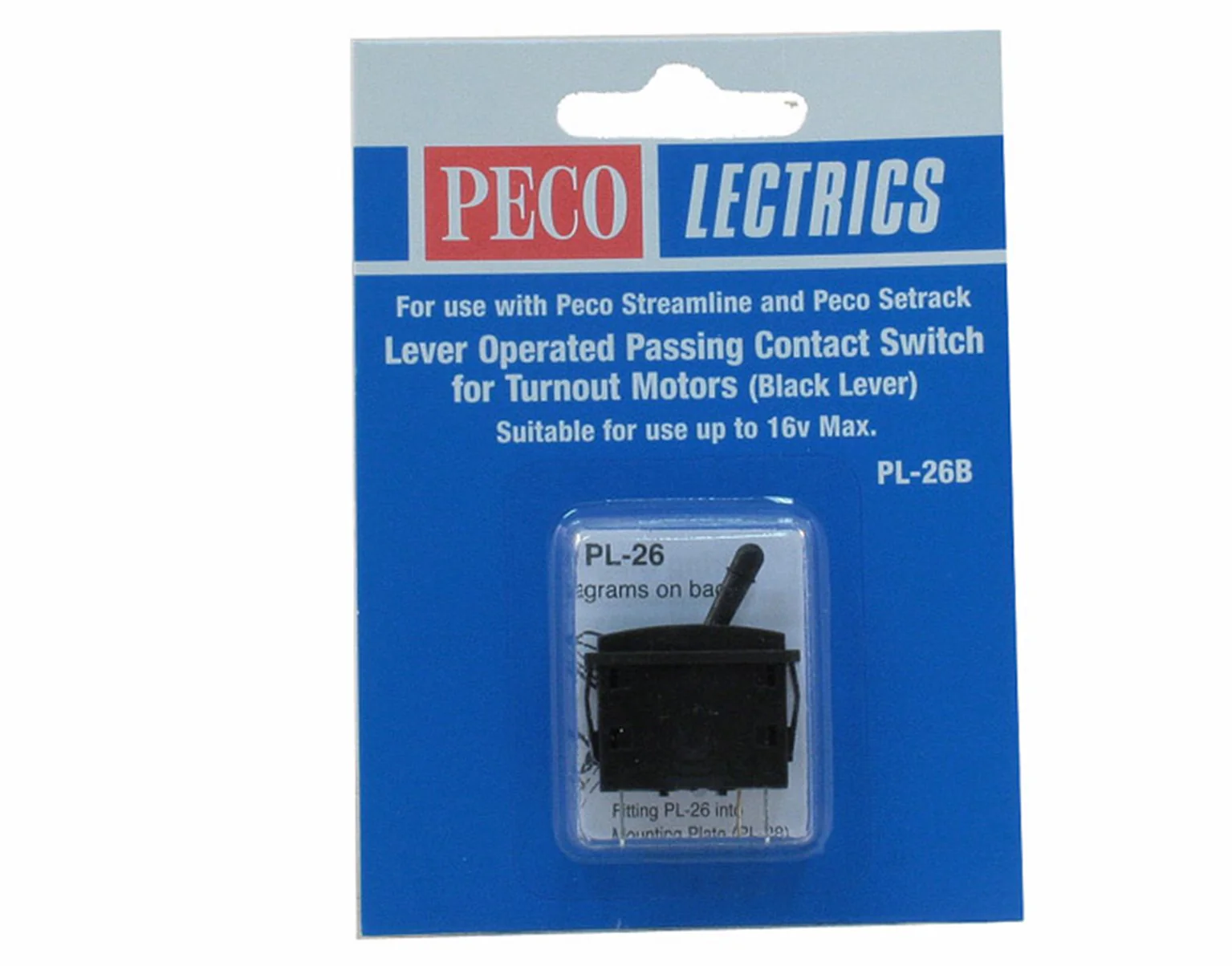 Peco PL-26B Black Passing Contact Switch - New