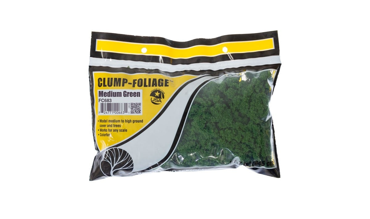 Woodland Scenics FC683 Clump-Foliage™ Medium Green Small Bag