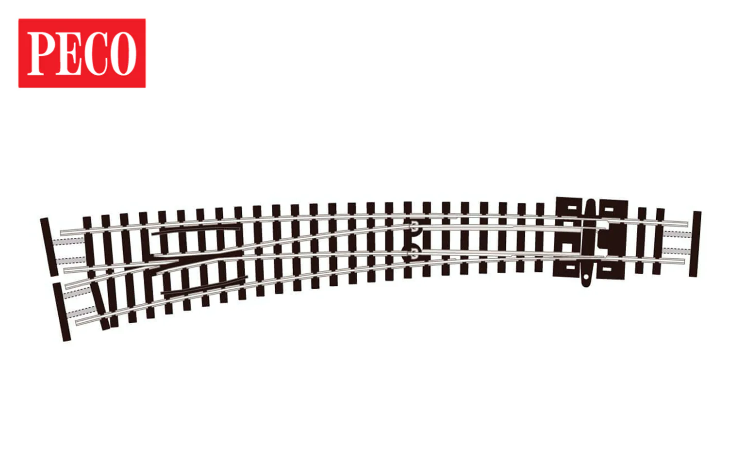 Peco SL-E387F N Scale Code 55 Curved LH Left Hand Turnout with Electrofrog - New