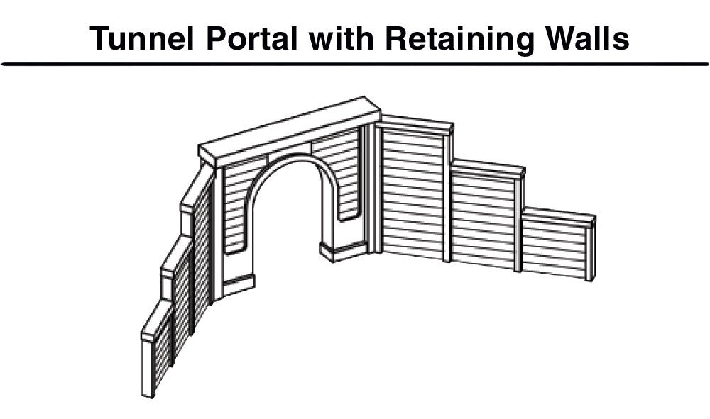 Woodland Scenics 1152 N Scale Concrete Single Tunnel Portal 2pcs - New
