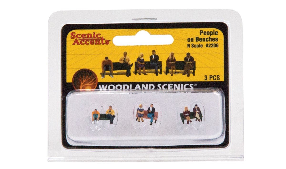 Woodland Scenics A2206 N Scale People on Benches - Oakville Model Trains Depot