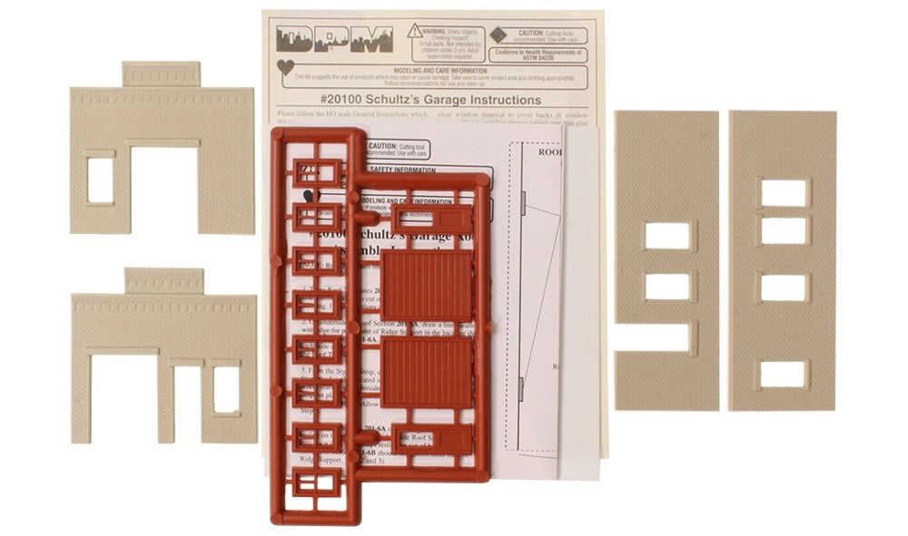 Woodland Scenics DPM 20100 HO Scale Schultz's Garage Building Kit