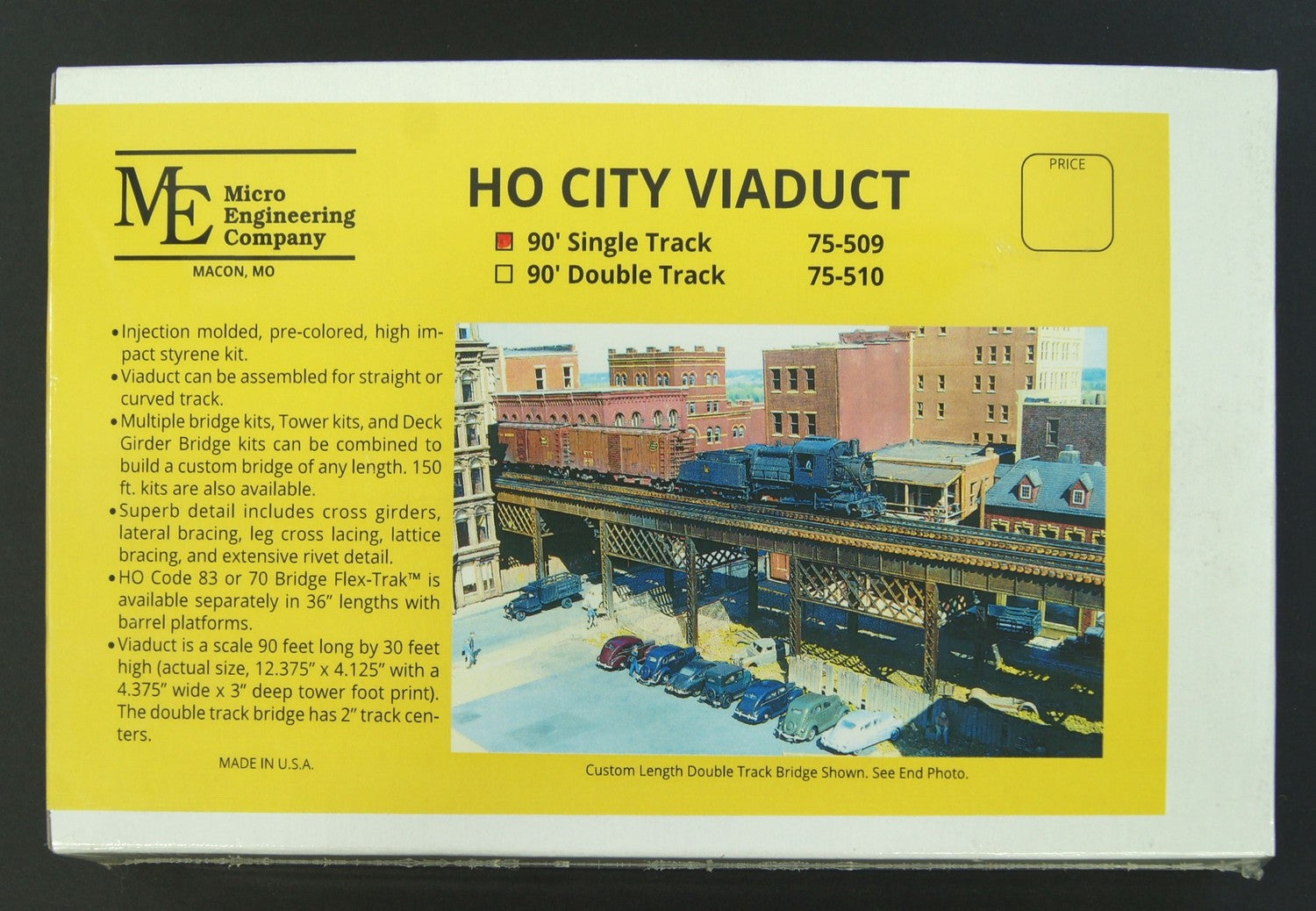 Micro Engineering 75-509 HO Scale City Viaduct 90" Single Track