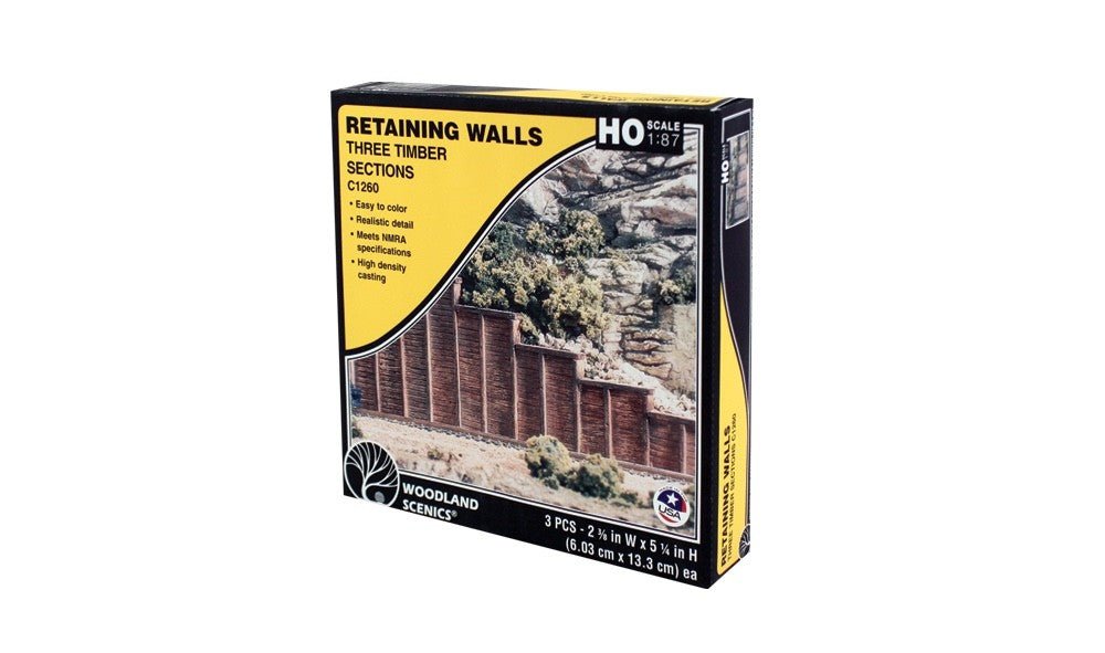 Woodland Scenics C1260 HO Scale Timber Retaining Walls - Oakville Model Trains Depot