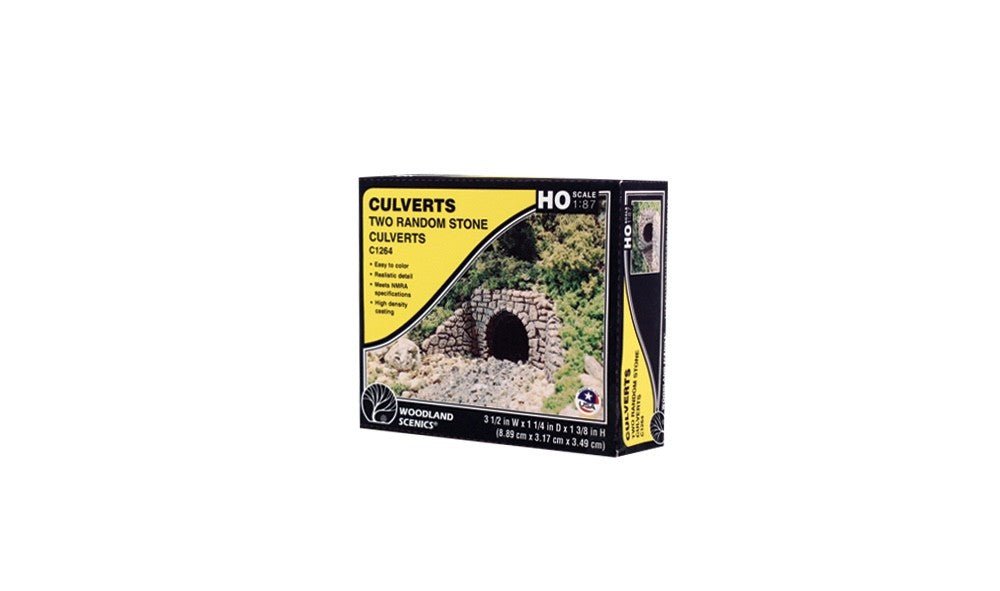 Woodland Scenics C1264 HO Scale Random Stone Culverts - 2pcs - Oakville Model Trains Depot