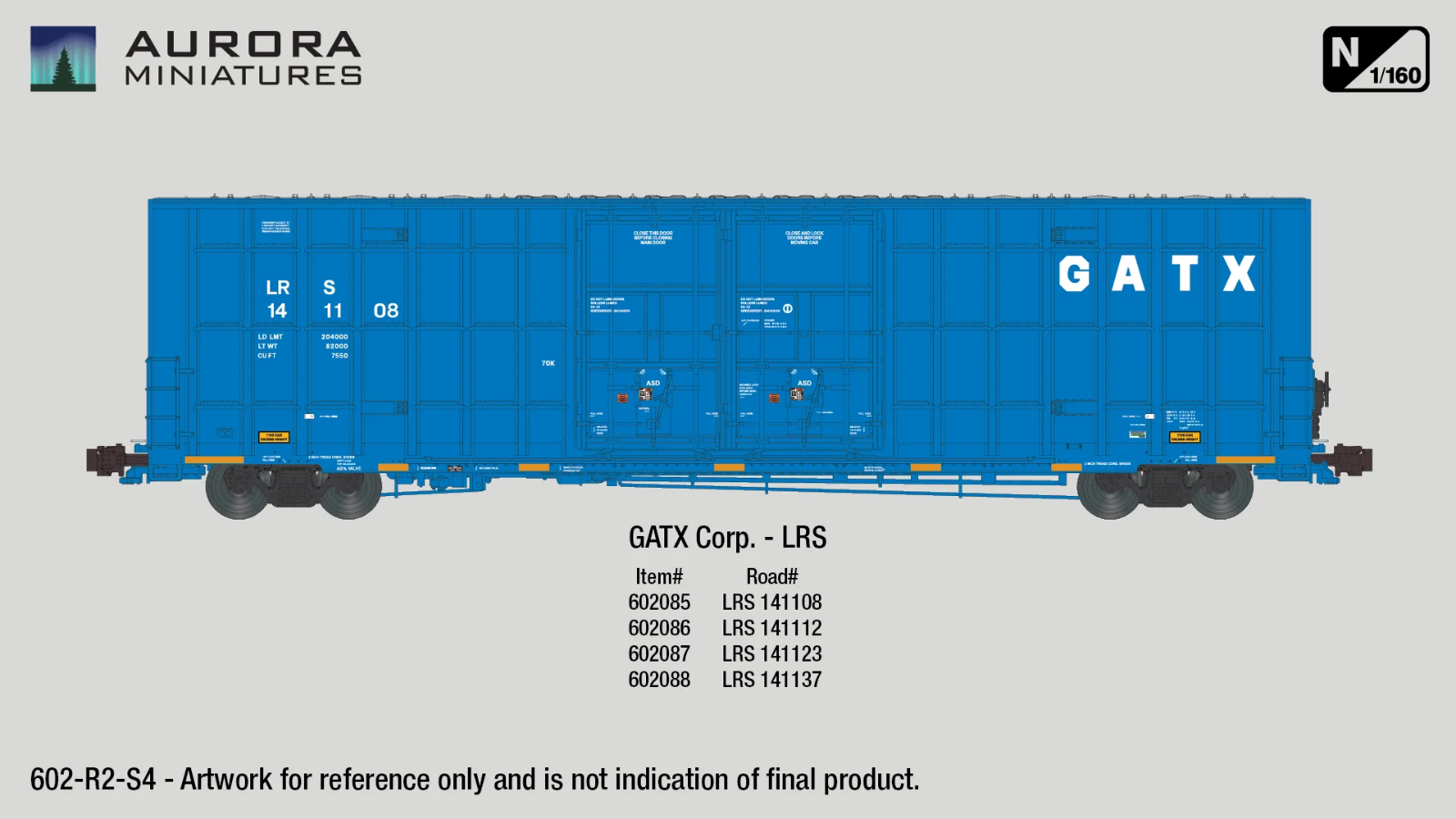 Aurora Miniatures 602085 N Greenbrier 7550 cf 60’ Plate F Boxcar #141108 - New