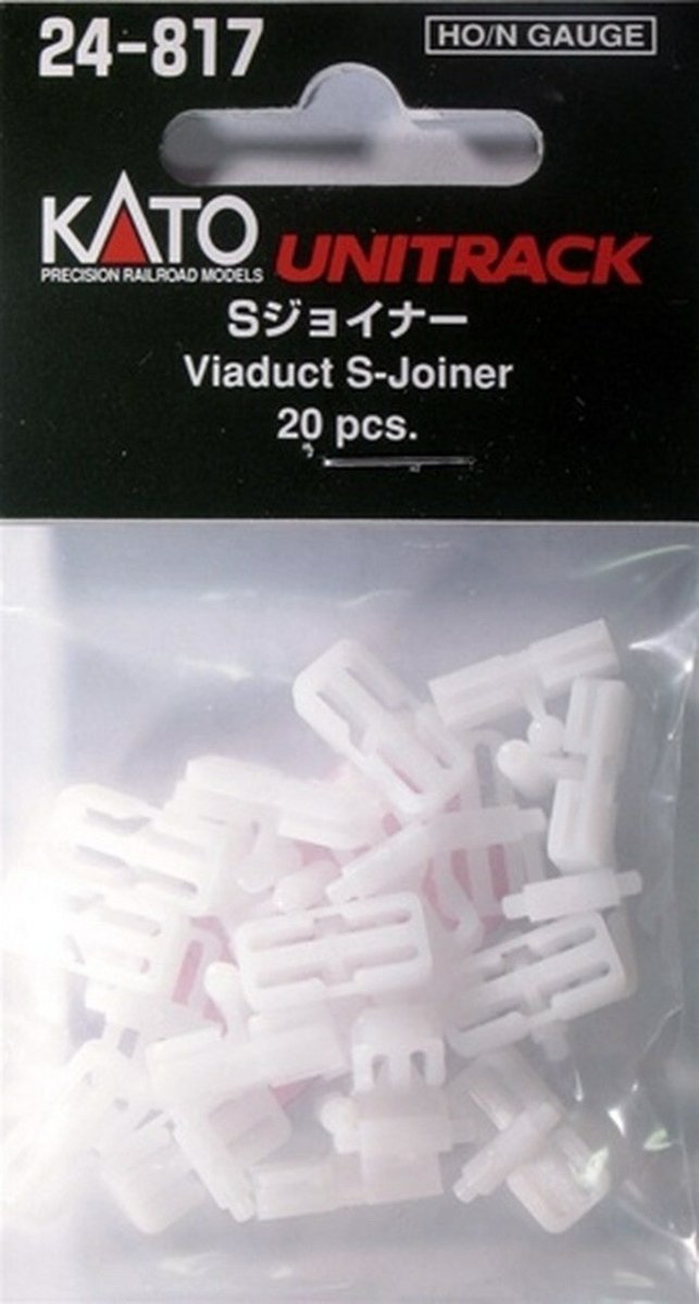KATO 24 - 817 N / HO Scale Unitrack S - Joiner (Viaduct Connector) - 20 - Pack - Oakville Model Trains Depot