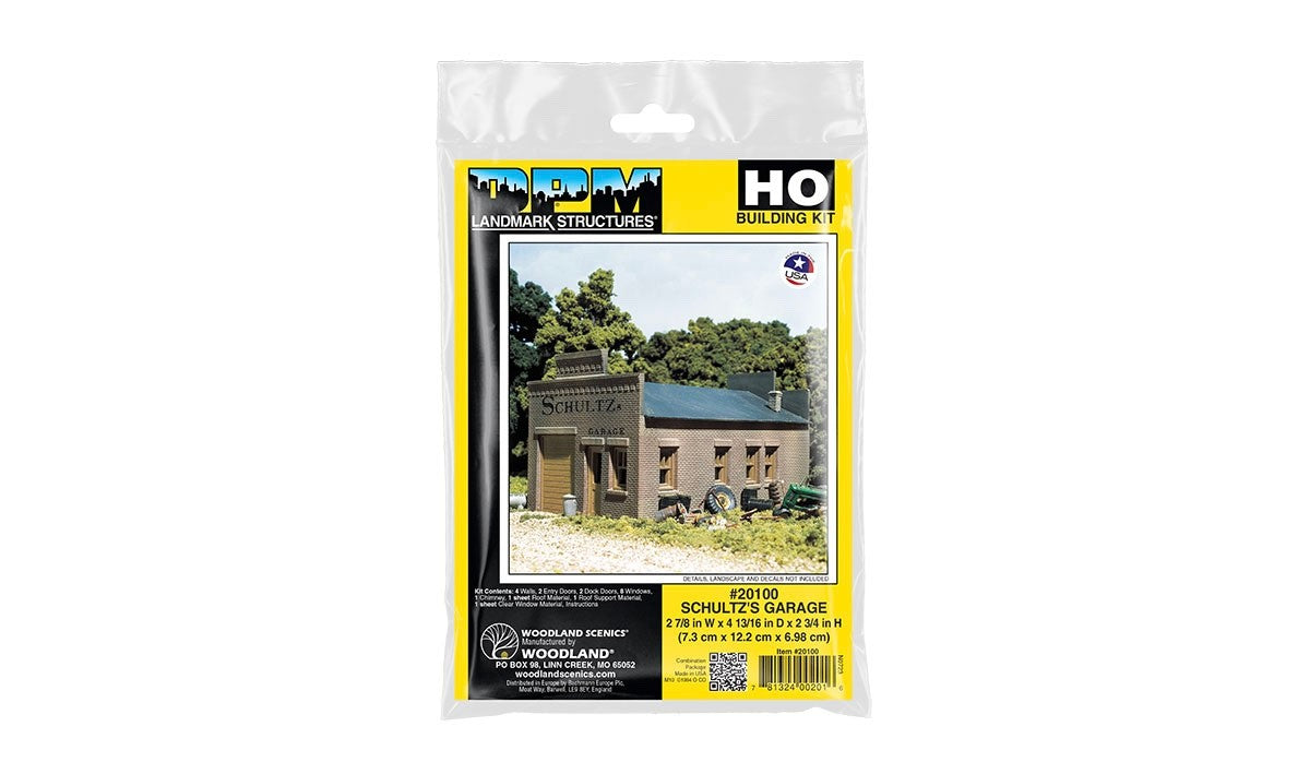 Woodland Scenics DPM 20100 HO Scale Schultz's Garage Building Kit