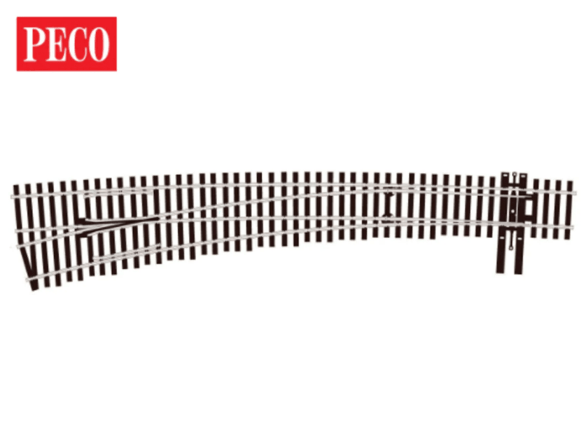PECO SL - 8377 HO Scale Code 83 7 LH Left Hand Curved Turnout with InsulFrog - Oakville Model Trains Depot