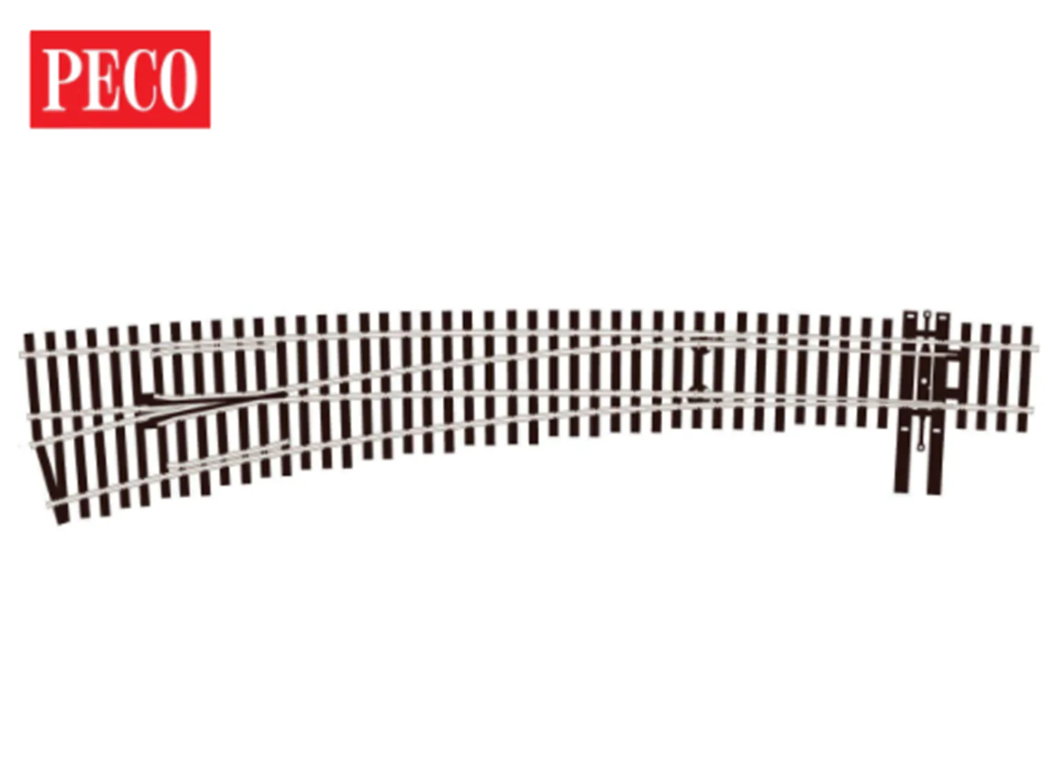 Peco SL-8377 HO Scale Code 83 #7 LH Left Hand Curved Turnout with InsulFrog- New