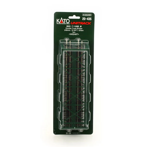 Kato 20-435 N Scale Unitrack Double Truss Bridge 248mm 9 3/4″ - Green