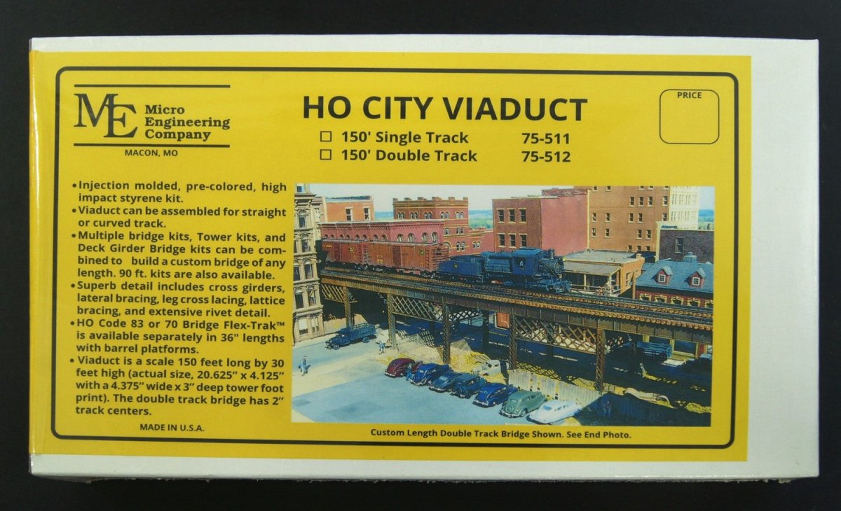 Micro Engineering 75 - 511 HO Scale 150' City Viaduct Kit (Single Track) - Oakville Model Trains Depot