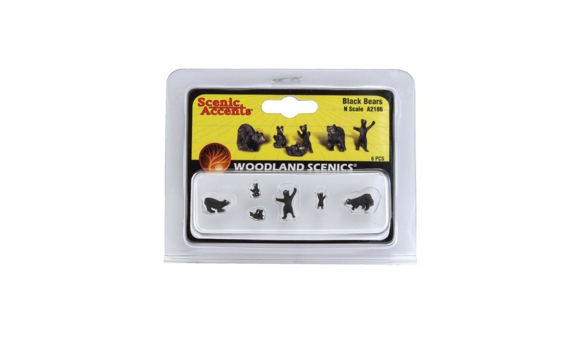 Woodland Scenics A2186 N Scale Black Bears - Oakville Model Trains Depot