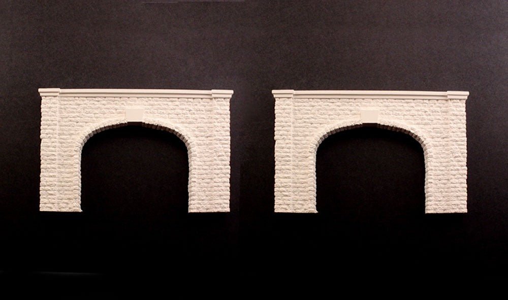 Woodland Scenics 1157 N Scale Cut Stone Double Tunnel Portal 2pcs - Oakville Model Trains Depot
