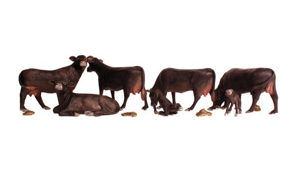 Woodland Scenics A1955 HO Scale Black Angus Cows