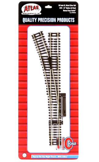 Atlas 544 HO Scale Code 83 Snap - Switch(R) 22" Radius Left Hand Manual Turnout - Oakville Model Trains Depot