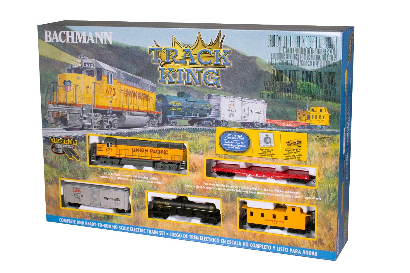 Bachmann 766 HO Scale Track King UP Diesel GP40 & Freight Set - New