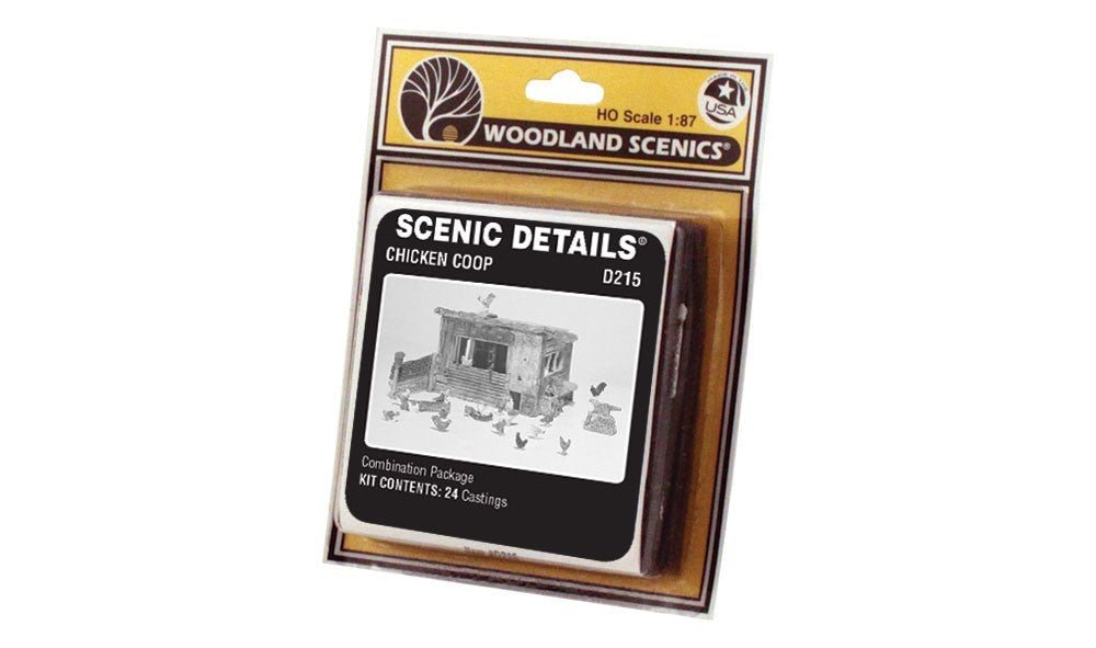 Woodland Scenics D215 HO Scale Chicken Coop Kit - Oakville Model Trains Depot