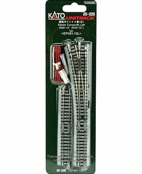 Kato 20-220 N Scale EP481-15L Unitrack #4 Left LH Remote / Electric Turnout