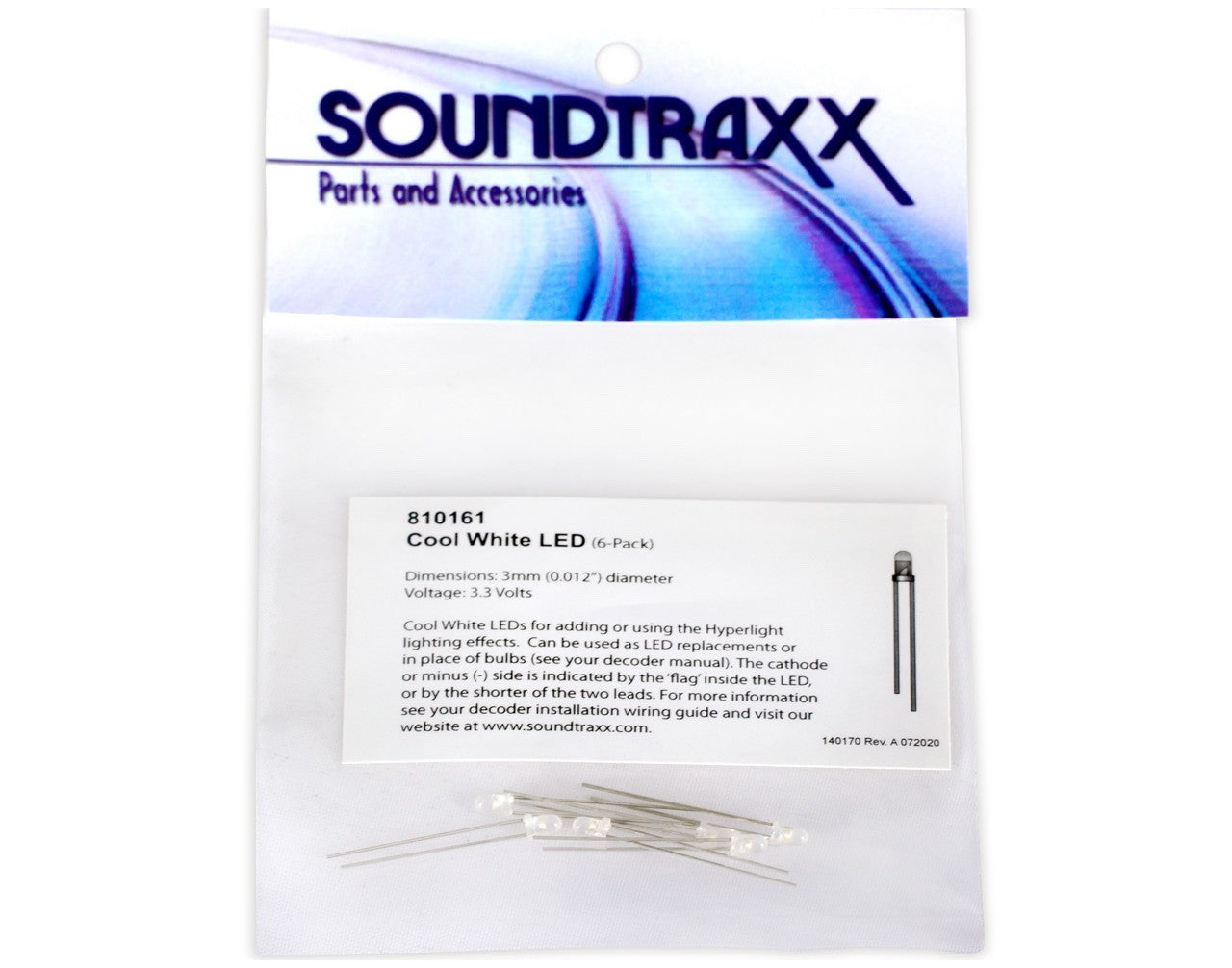 SoundTraxx 810161 3mm LED 6-Pack, Cool White