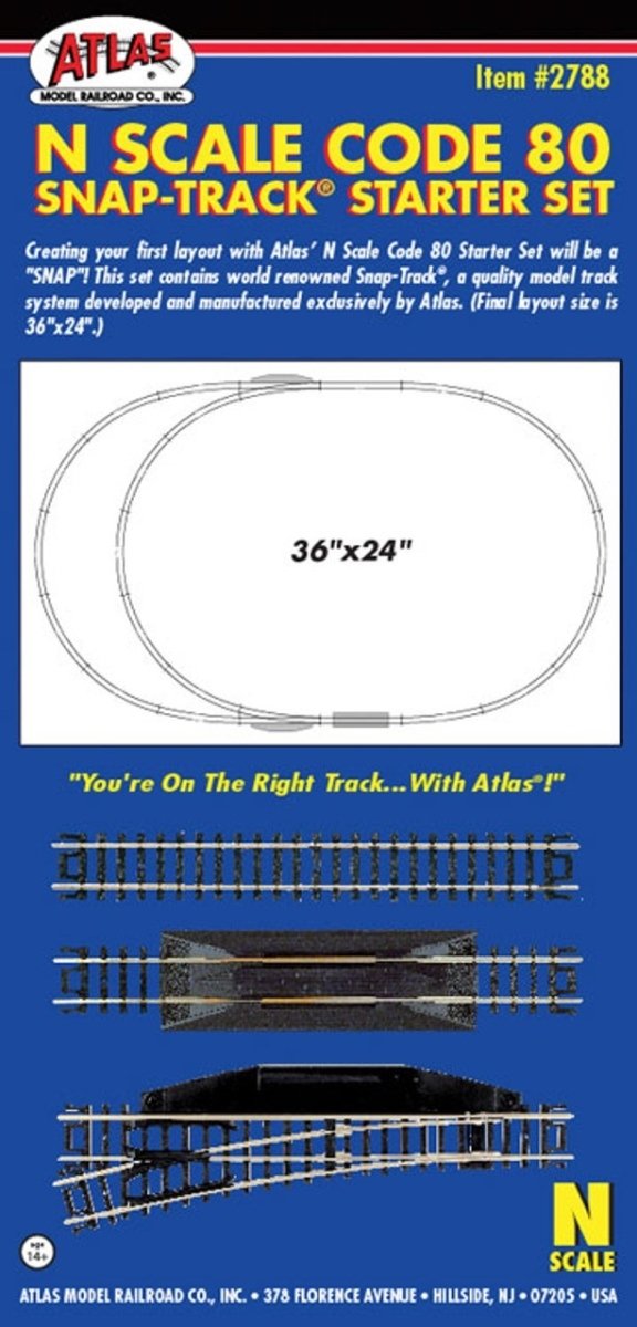 Atlas 2788 N Scale Code 80 Snap Track Starter Set - Oakville Model Trains Depot